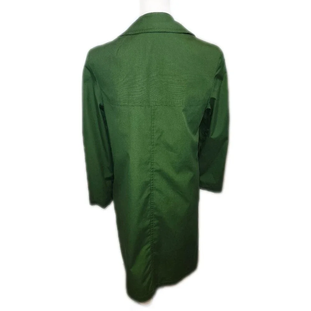 London Fog Vintage 1980s Deep Green Double Breasted Weatherproof Coat. 8P